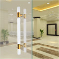 ETULLE Modern Push Pull Bar Handle,Clear Crystal Door Push Handle Hardware,23 30 33 40 47 Inch Long,Round Acrylic Door Handles for Barn/Bank/Office/Clinic Gate (Color :Gold,Size :120cm/47.2in)