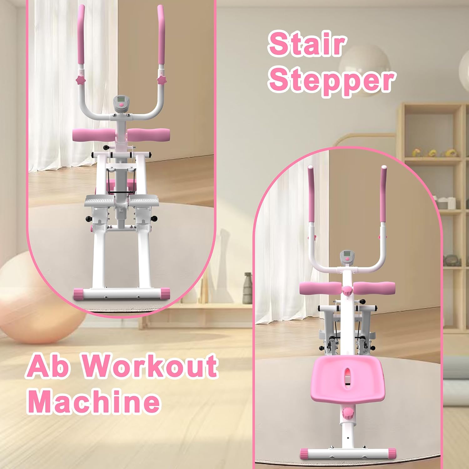 KINMAC 2 in 1 Stair Stepper & Ab Workout Machine - Multi-Function Trainer-Upgrade High-Efficiency Stairmaster & Ab Trainer Machine Full-Body Exercise Equipment for Home Gym Exercise