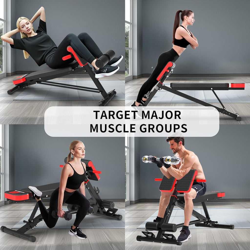 K KiNGKANG Adjustable Weight Bench,Multi-Functional Roman Chair for Full All-in-One Body Workout Hyper Back Extension and Sit up