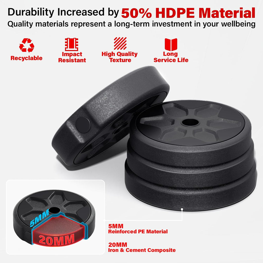 KEY2FUN Adjustable Dumbbells, 22/33/44/66/88LBS Free Weight Set with Connector, 4 in 1 Weight Set Used as Kettlebells, Barbell, Push up Stand, Fitness Exercises for Home Gym Suitable Men/Women