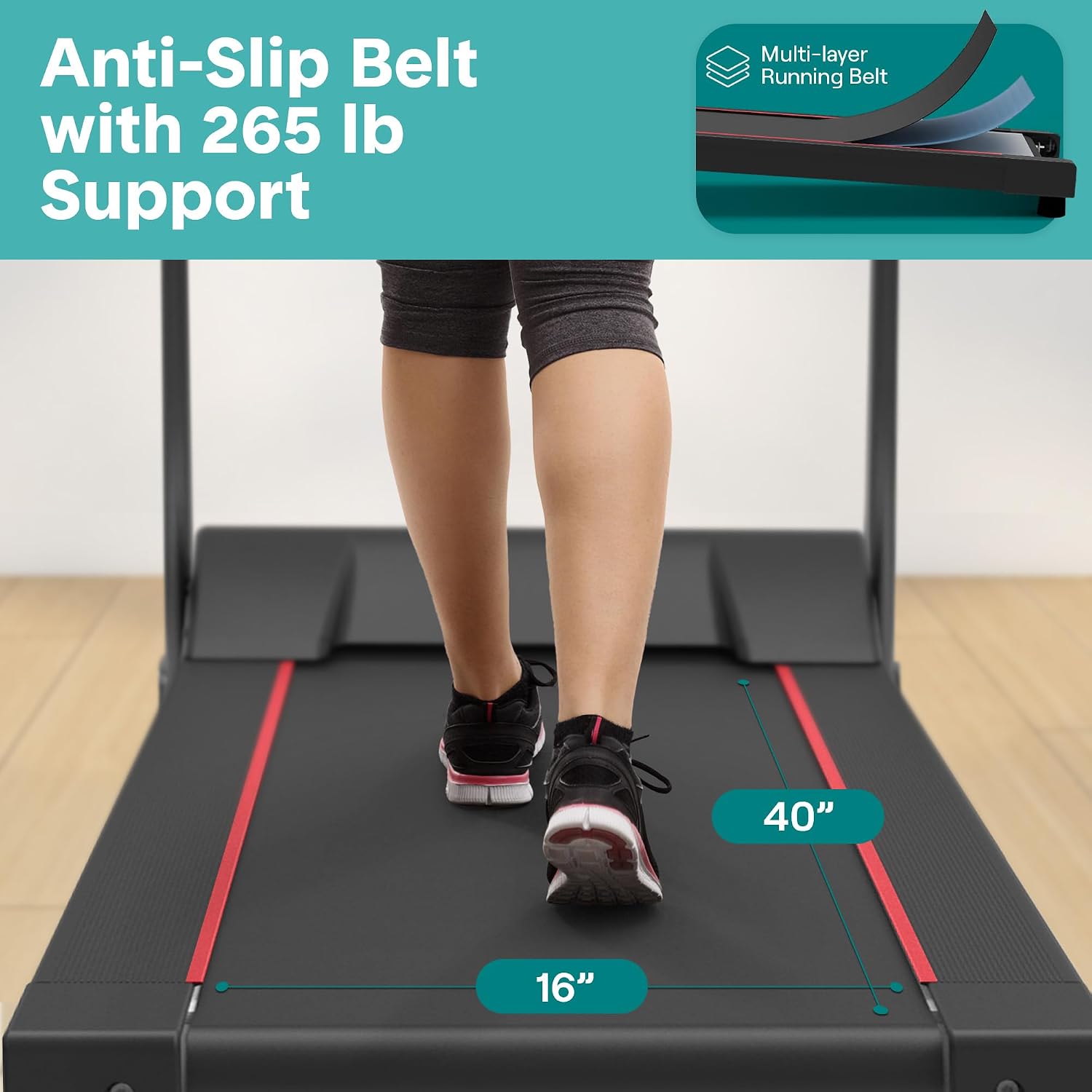 SereneLife Electric Folding Treadmill Exercise Machine - Smart Compact Digital Workout Fitness Trainer w/Bluetooth App Sync, Manual Incline Adjustment, for Walking, Running, Gym