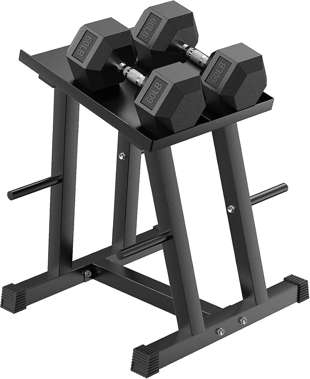 HANDBODE Dumbbell Rack, Adjustable Dumbbell Stand with 1 inch Plate Tree, Weight Rack with 500 LBS Capacity, Dumbbell Stand Holder for Adjustable Dumbbell Set, Compact Space-Saving Design for Home Gym