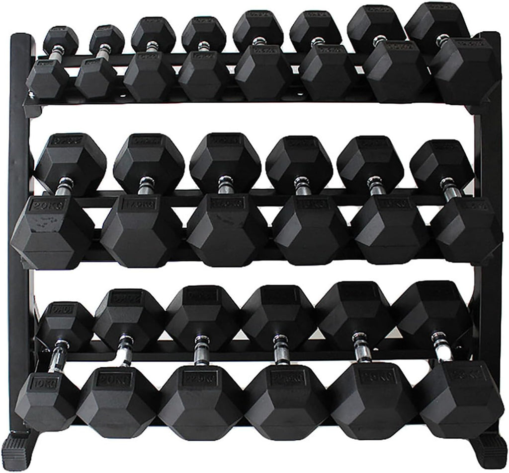 350lbs 450lbs 550 lbs Rubber Hex Dumbbells with Rack Free Weight for Home Gym, Durable Rubber Dumbbell with Storage,Weight Strength Training Accessories, Home Gym Exercise Fitness Equipment