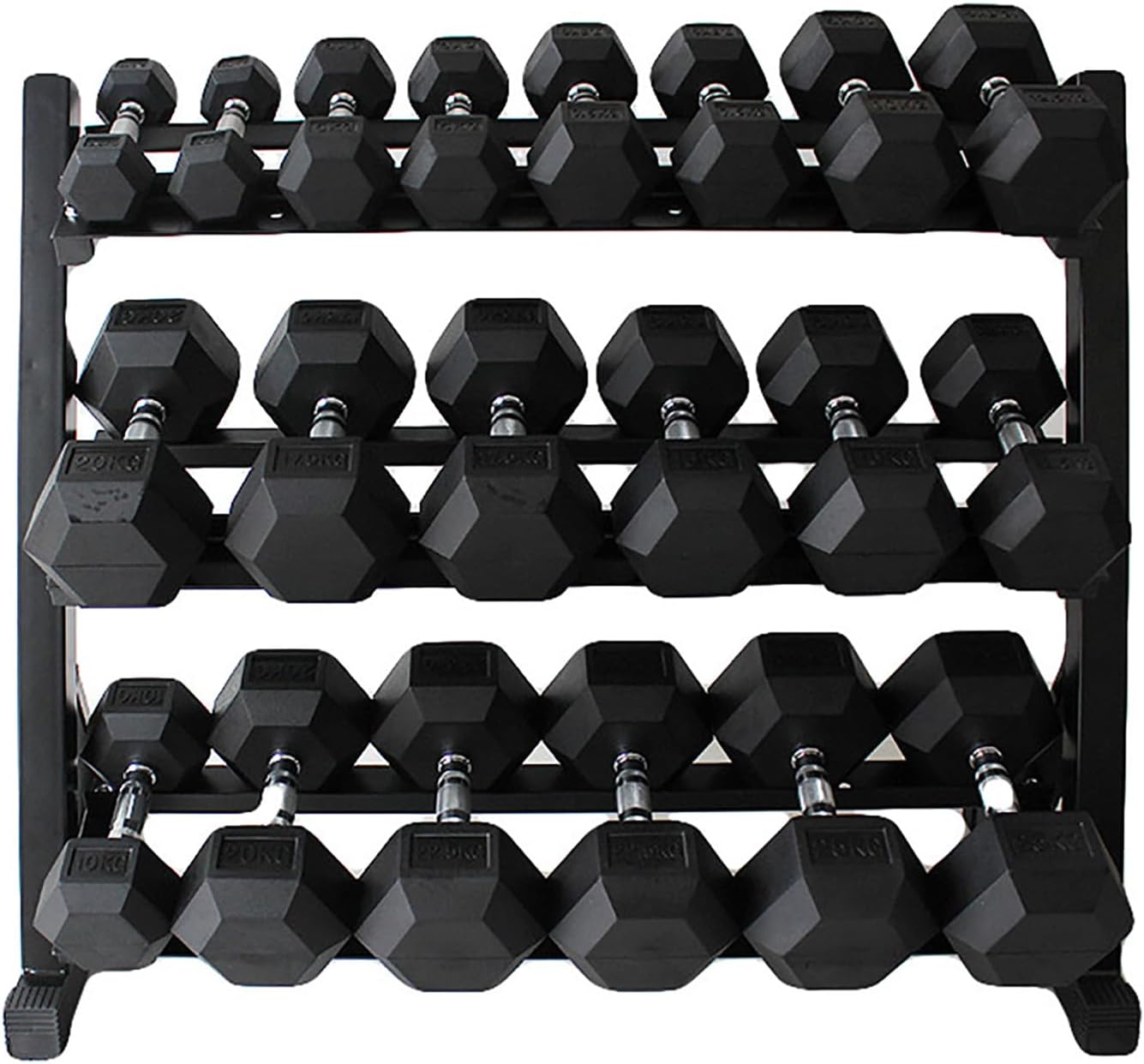 350lbs 450lbs 550 lbs Rubber Hex Dumbbells with Rack Free Weight for Home Gym, Durable Rubber Dumbbell with Storage,Weight Strength Training Accessories, Home Gym Exercise Fitness Equipment