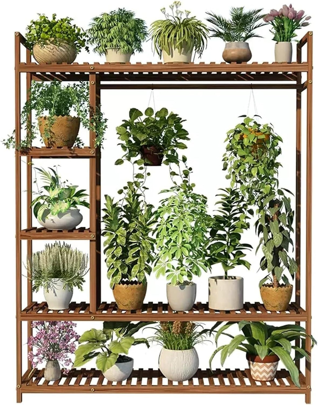 Potting Bench Table,Garden Potting Table, Plant Stand Indoor Outdoor Multiple Flower Display Stands Planter Rack Shelves for Corner Balcony Window Patio Living Room, 120x28x150cm