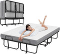Espsilto Full Size 75''x54'' Folding Bed with Mattress for Adult - Extra Large Wide Rollaway Bed for Guest, Comfortable Sleep in a Large Space