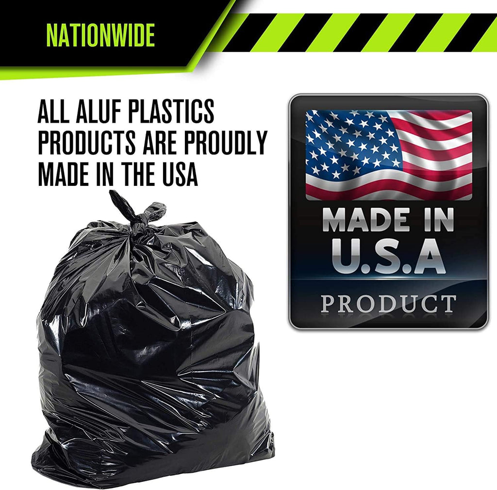 Heavy Duty 33 Gallon Trash Bags (Huge 100 Ct. /w Flap Ties) - 2 MIL equiv. Thick Gauge Large Black Plastic Garbage Liners for Kitchen,Yard,Brute/Rubbermaid(1 Pallet of 100 Cases, 10000 Bags Total)