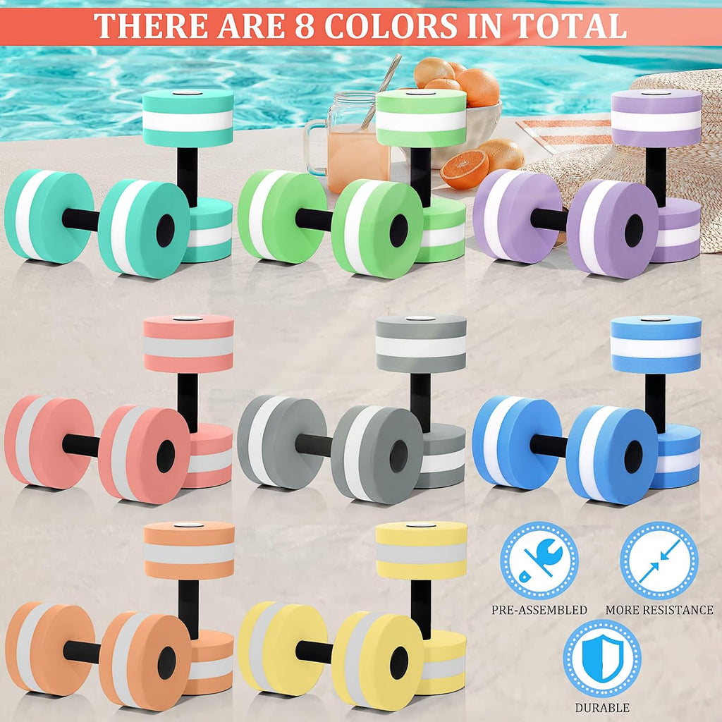 Shappy Water Weight Aquatic Exercise Dumbbells for Pool Macaron Color Aerobics Equipment EVA Foam Dumbbells Aquatic Exercise Equipment Hand Bar