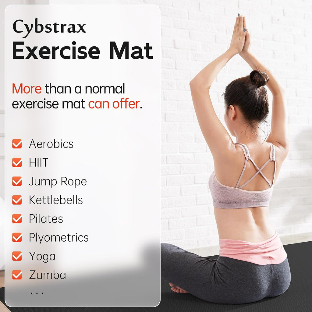 Extra Large Exercise Mat, 10' x 6'/ 8' x 6'/ 7' x 5'/ 6' x 4'- 7MM Thick Workout Mat for Home Gym, High-Density Gym Mat for Home Gym Floor, Non Slip Large Yoga Mat