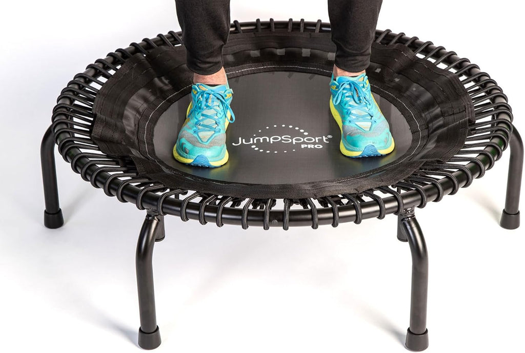 JumpSport 350 PRO 39 Inch Fitness Trampoline Indoor Rebounder Cardio Workout Equipment 300 lb Capacity