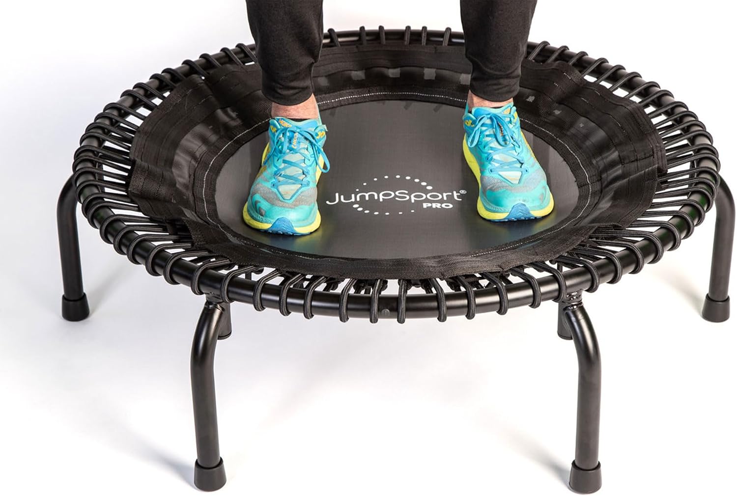 JumpSport 350 PRO 39 Inch Fitness Trampoline Indoor Rebounder Cardio Workout Equipment 300 lb Capacity