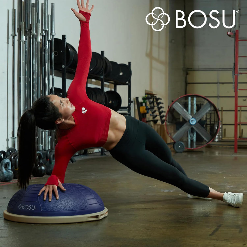 BOSU Nexgen Balance Trainer, Half-Ball Training Equipment, 65 cm Diameter, 300 lb Capacity - Burst-Resistant Stability Exercise Tool w/Non-Slip Base, Includes Hand Pump, Commercial-Grade