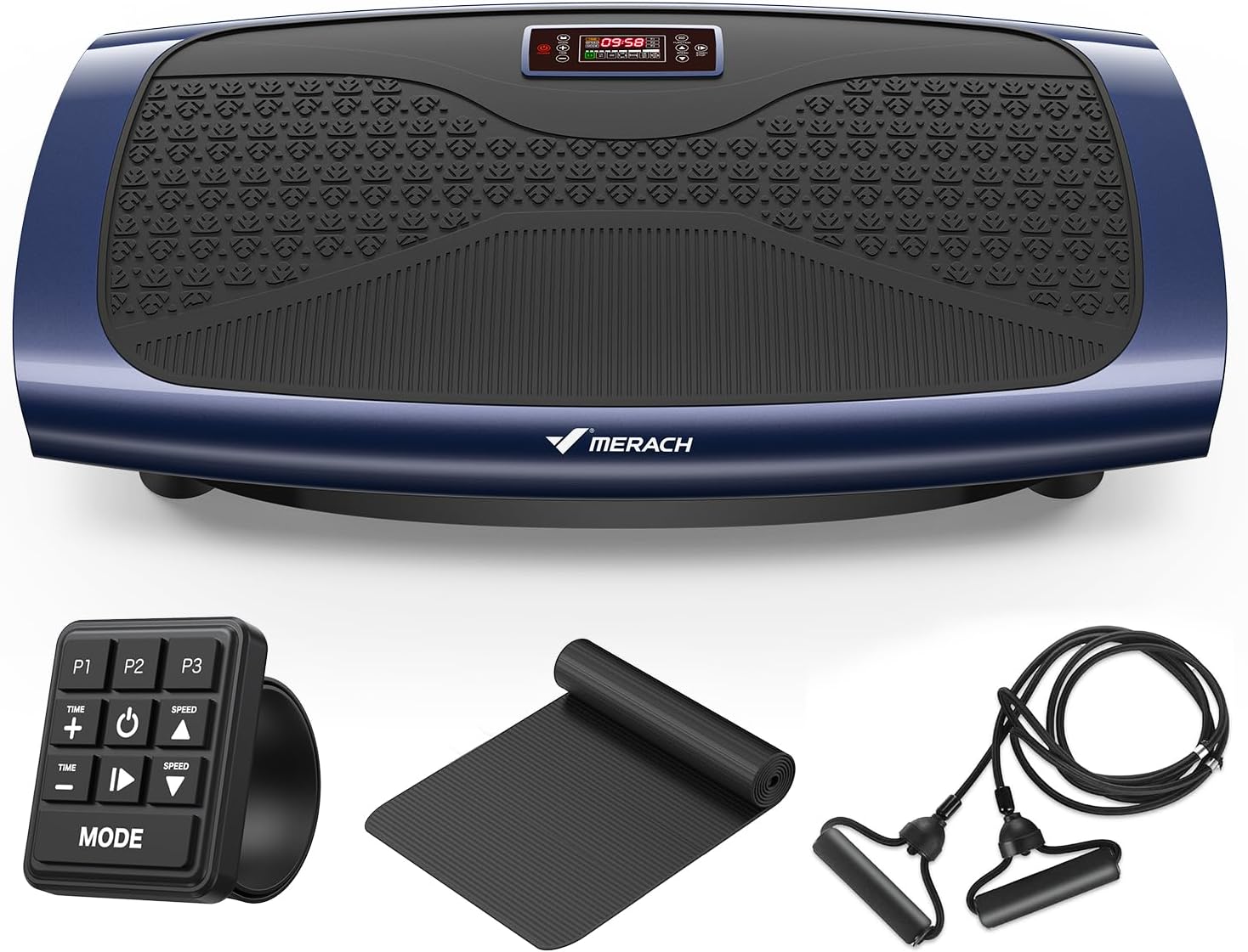 MERACH Vibration Plate Exercise Machine, 3D & 4D Vibration Plate for Lymphatic Drainage Weight Loss with 2 Tension Ropes, Whole Body Vibration Platform for Women Men, Exercise Equipment for Home