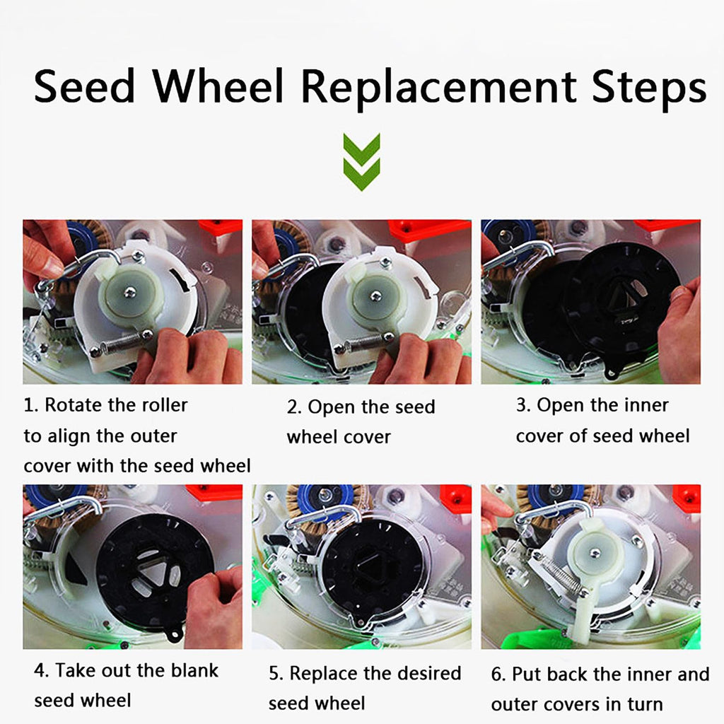 Hand-Push Roller Seeder, Manual Seeder Machine & Fertilizer Applicator, Planting Depth 3.5-7.8cm, Precision Manual Seed Planter for Corn Peanut Soy and Outdoor Lawns Garden,6 nozzles(