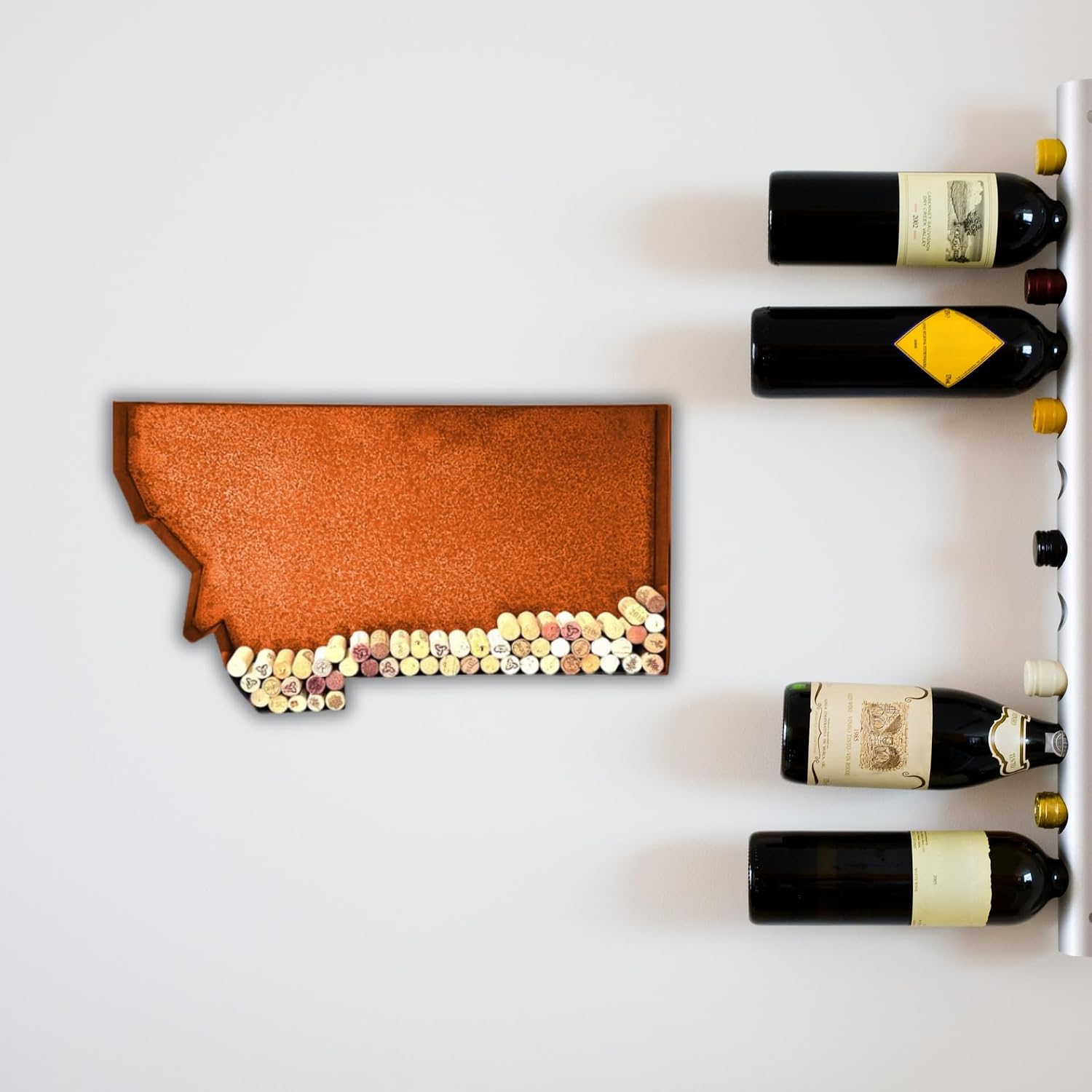 NEONSİGN Montana State Map Wine Cork Holder Metal Montana Decor Sign Wine Bar Pub Home Decoration (Brown Patina, 24 inch)
