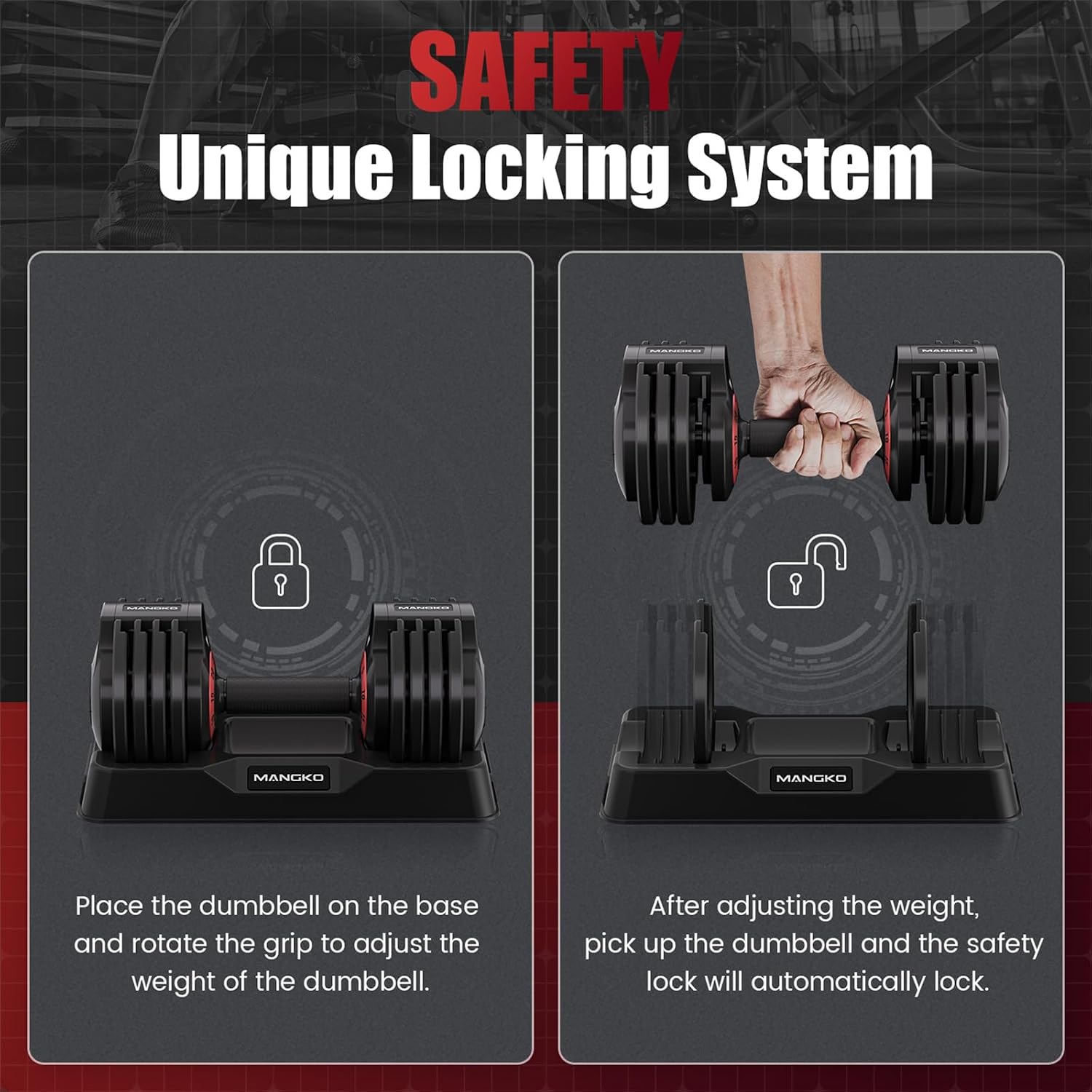 Mangko Adjustable Dumbbell Set 25LB Dumbbells Weight 5 in 1 Weight Dumbbell with Anti-Slip Nylon Handle, Suitable for Home Gym Exercise Equipment