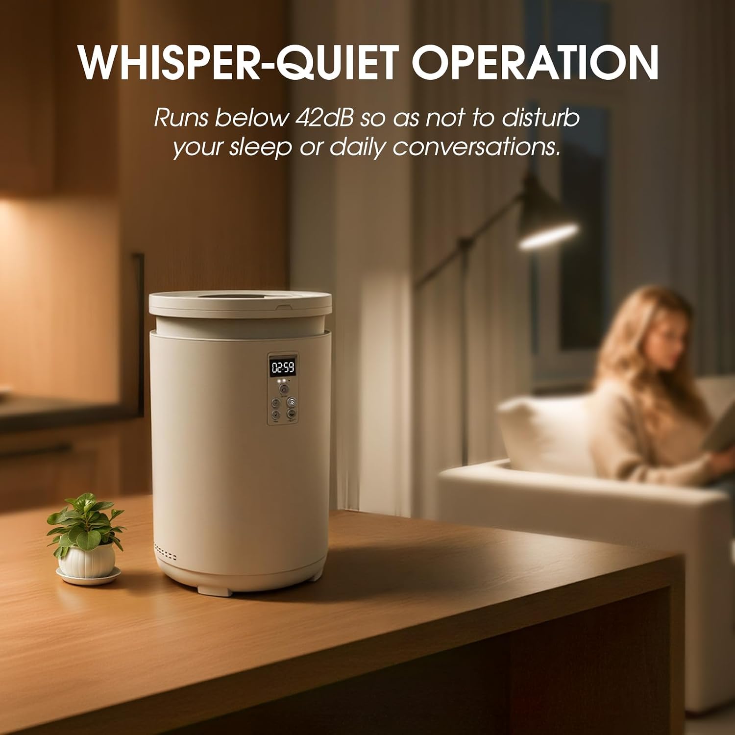 4.5L Electric Composter for Kitchen, Countertop Compost Bin with 820g Activated Carbon Filter, 4 Smart Modes, Odorless & Quiet Smart Compost Bin Kitchen, Turn Scraps to Pre-Compost
