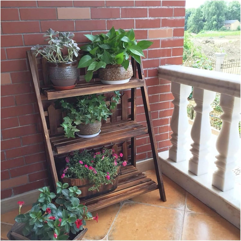 Potting Bench Table,Garden Potting Table, Plant Stand Stepped Type Plant Holders Outdoor Garden Plant Display Rack Flower Pot Stand for Balcony Window Garden Living Room Patio ( Color : Brown , Size :