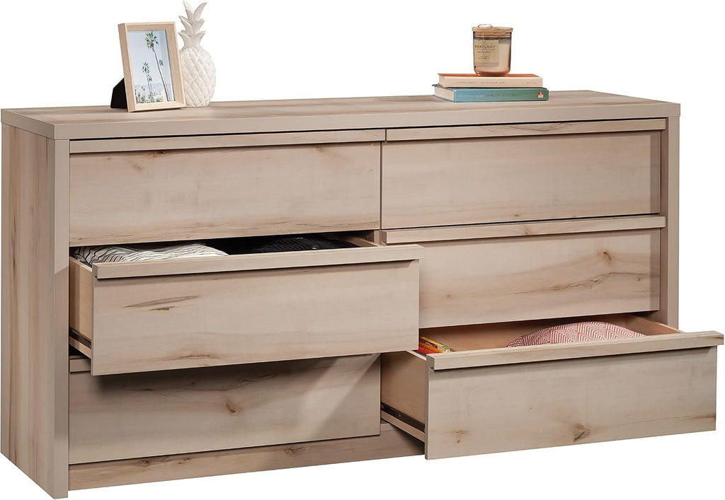 Sauder Harvey Park 6 Drawer Dresser for Bedroom Wooden Dressers & Chest of Drawers, in Pacific Maple