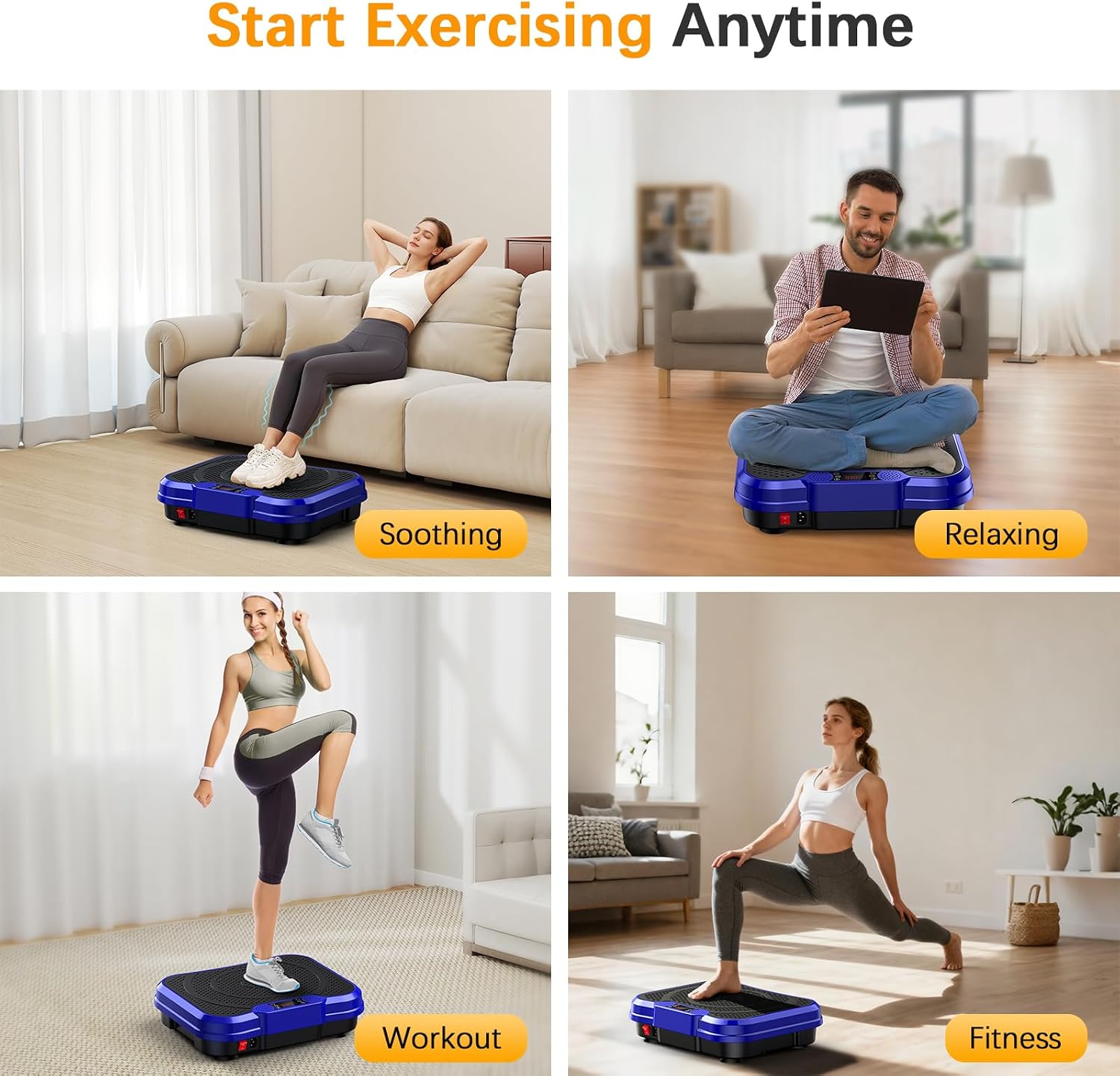 NXSCI Vibration Plate Exercise Machine,Vibrating Platform for Lymphatic Drainage with 250 Speeds,500 lbs Weight Capacity,Vibrated Plates for Weight Loss,Full Body Workout Equipment for Fitness at Home