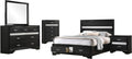 Coaster Home Furnishings Miranda Contemporary 5-Piece Bedroom Set Full Size Storage Panel Bed Frame 50-inch Headboard Black 206361F-S5