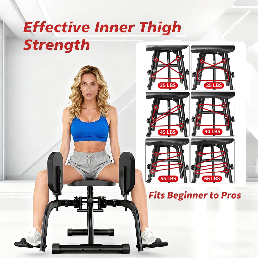 Hip Adduction Abduction Machine by SEWD – Home Gym Inner/Outer Thigh Trainer for Strength Training, Two in One Compact Glute & Thigh Workout Equipment.