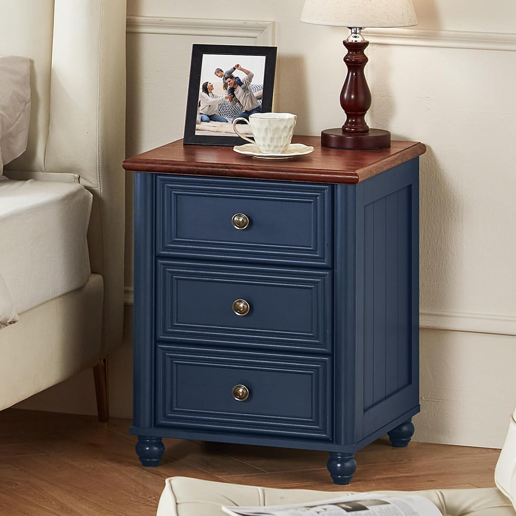 Farmhouse Dressers & Night Stand Set of 3, Wood 54' Wide Dresser & 43.5'Tall Chest of Drawers, 18' Roman Column Nightstand, Bedroom Furniture 6 Drawer Dresser Set for Bedroom Home Living Room Hallway
