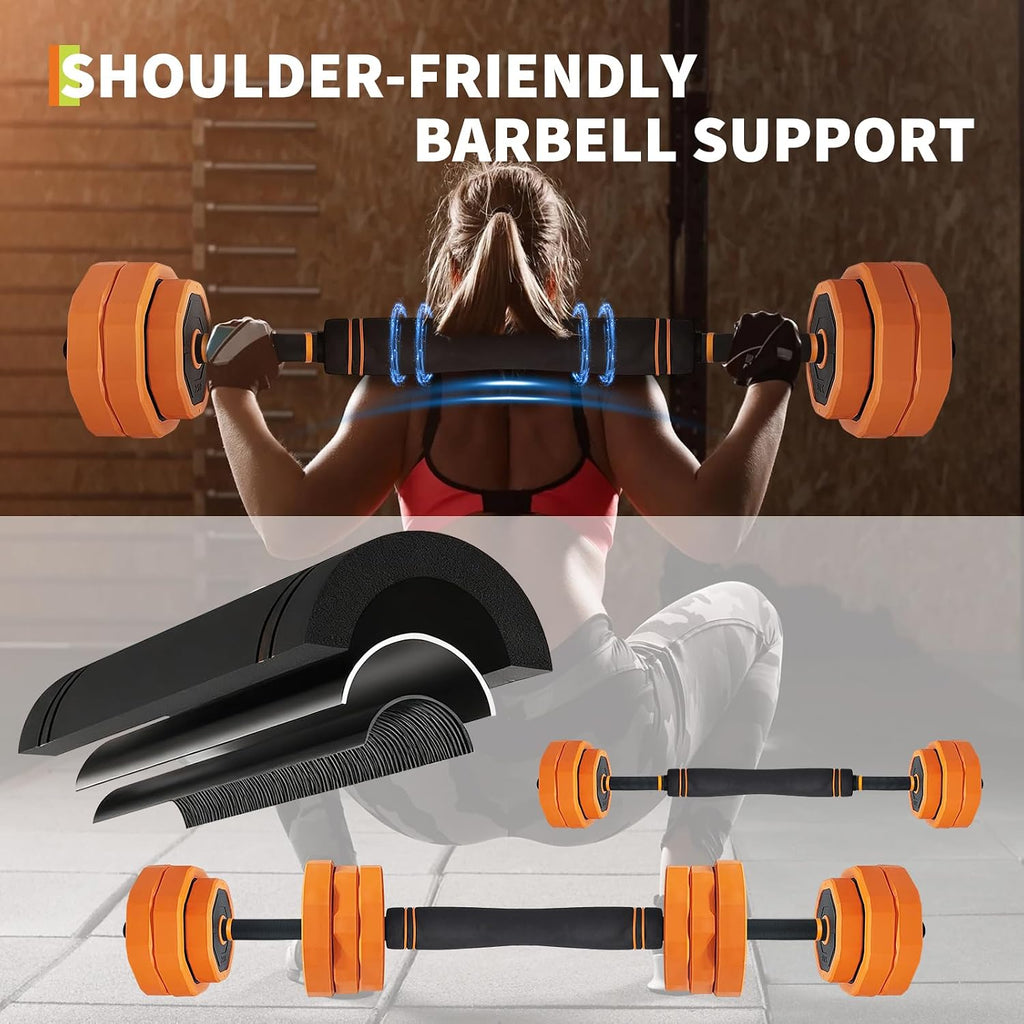 4-In-1 Adjustable Dumbbell Set (44/66/88LB) - Convertible to Barbell, Kettlebell & Push Up Stands, Home Gym Equipment for Men & Women, Space Saving Weights with PVC Coating