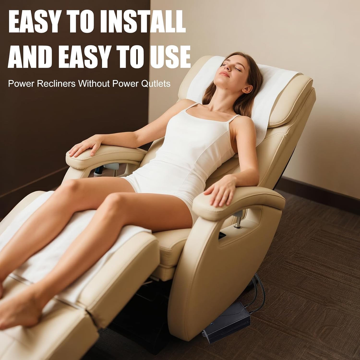 5000mAh Universal Battery Pack for Reclining Furniture, Rechargeable Wireless Power Supply Fits Furniture with 2-Pin Connection, Batteries for Electric Sofas, Couch, Power Recliner Chair