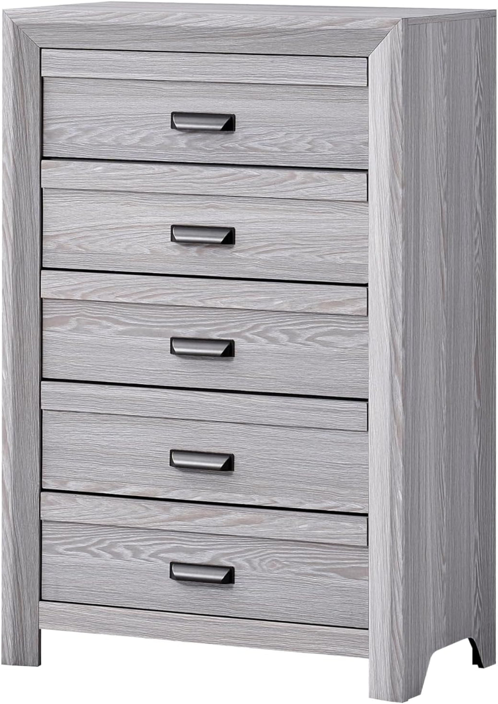 Drift Wood Grey Finish 5pc Full Size Panel Bed Set Wooden Bedroom Furniture Contemporary