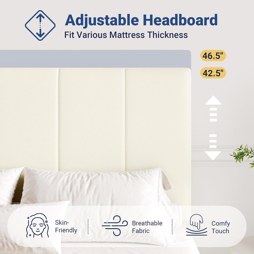 Allewie Full Size Velvet Lift Up Storage Bed Frame, Vertical Channel Tufted Headboard, Hydrualic Underneath Storage, Upholstered Platform Bed, Wooden Slats Support, No Box Spring Needed, Cream