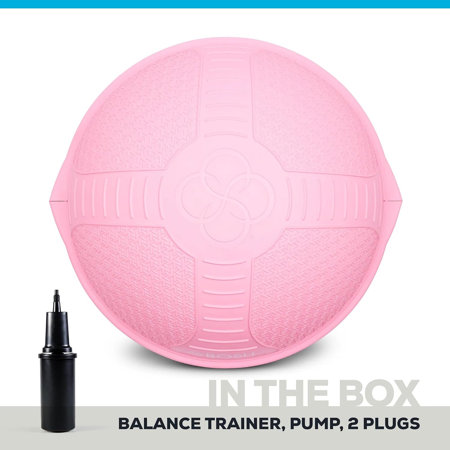 BOSU Nexgen Balance Trainer, Half-Ball Training Equipment, 65 cm Diameter, 300 lb Capacity - Burst-Resistant Stability Exercise Tool w/Non-Slip Base, Includes Hand Pump, Commercial-Grade