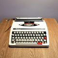 Machinery Typewriter Old Fashioned Manual Typewriter, Portable and Easy to Use Literary Retro Collection Gift, 30 * 30 * 10CM,White