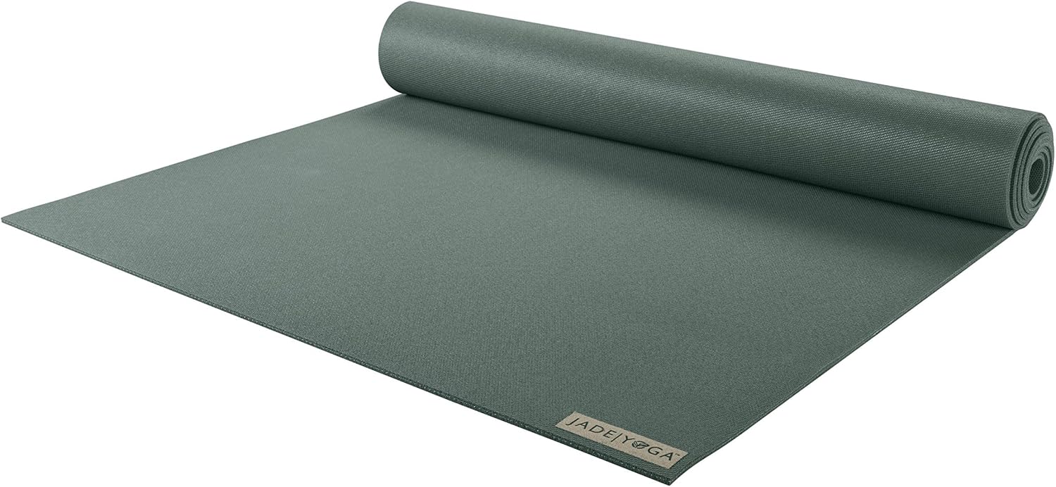 JadeYoga Harmony Yoga Mat - Durable & Thick Gym Fitness Mat, Non-Slip Natural Rubber Yoga Mat - Home Exercise & Stretching Mat, Workout Mat - Yoga, Pilates & Meditation for Women & Men