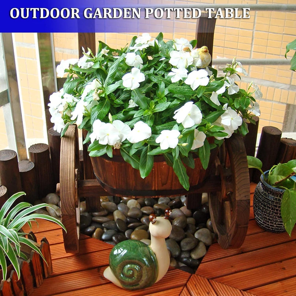 Plant Shelf, Plant Stand Indoor Outdoor, Outdoor Potting Bench,Home and Outdoor Multifunctional Wooden Table Top Worktable On Two Wheels
