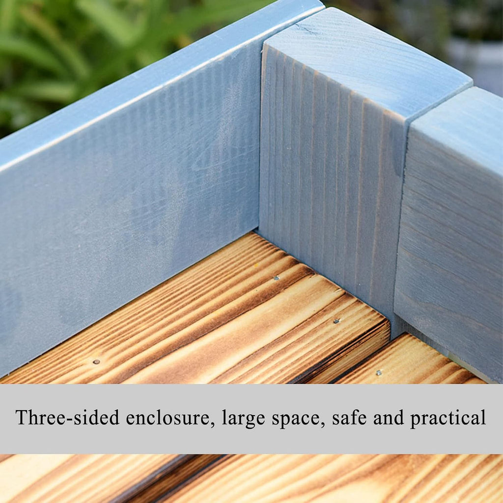 Wood Outdoor Potting Bench with Storage Shelf - Patio Garden Work Station Table - Gardening Workbench for Porch, Greenhouse, Backyard, Patio and Balcony - with Storage, Drawer, Hook (Blue D