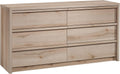 Sauder Harvey Park 6 Drawer Dresser for Bedroom Wooden Dressers & Chest of Drawers, in Pacific Maple