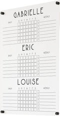 Personalized Chore Chart for Three Children | Custom Chore Chart for Girls and Boys dry erase clear acrylic minimalist homeschool (23'W x 31'H, Matte Black Standoffs)