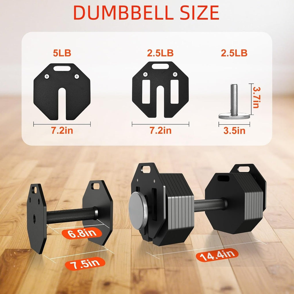 Adjustable Dumbbell Sets, Each 50/80/90/110/120LB Pairs Durable Steel Build, Free Weights Dumbbells Set of 2 with Anti-slip Handle, For Full Body Home Gym Workout Home Strength Training Equipment 50/80/90/110/120LBSX2