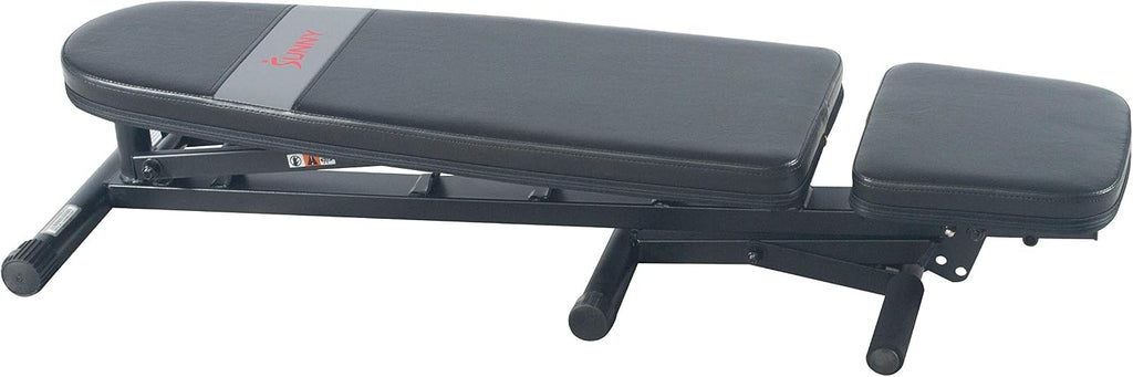 Sunny Health & Fitness Adjustable Weight Bench for Home Gym Strength Training, Incline/Decline, Multi-Position, High Weight Capacity