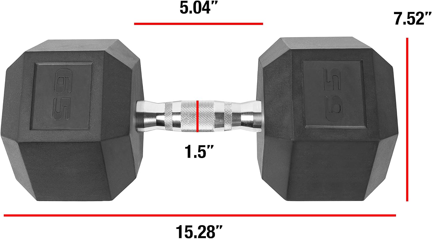 WF Athletic Supply Rubber Coated Solid Steel Cast-Iron Pair Dumbbells, Rubber Hex Dumbbells, Hex Weights Dumbbells for Muscle Toning, Full Body Workout, Home Gym Dumbbells, Pair