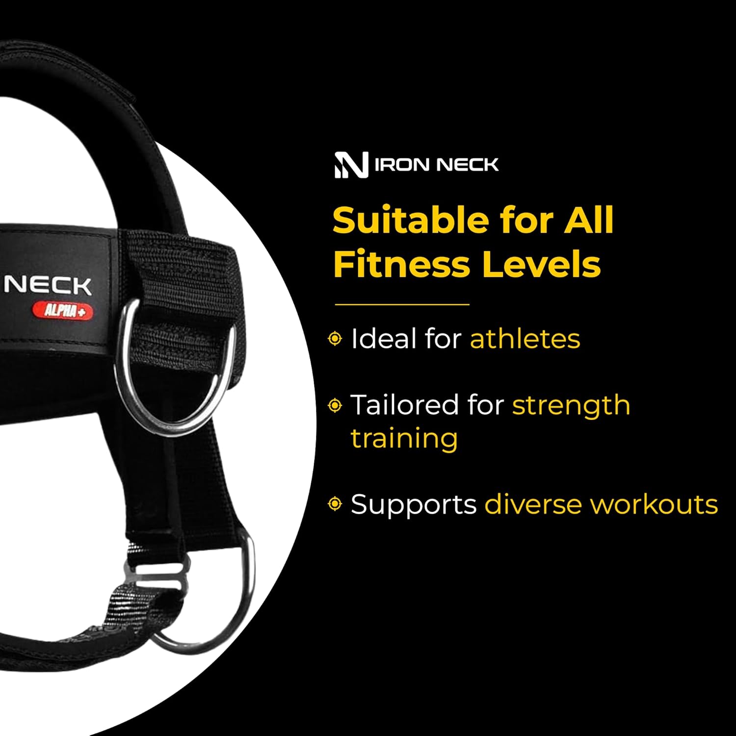 Iron Neck , Versatile Neck Exerciser, Strengthener and Trainer with Adjustable Head and Chin Strap, Portable Head Harness for Weight Lifting, Home and Gym Use
