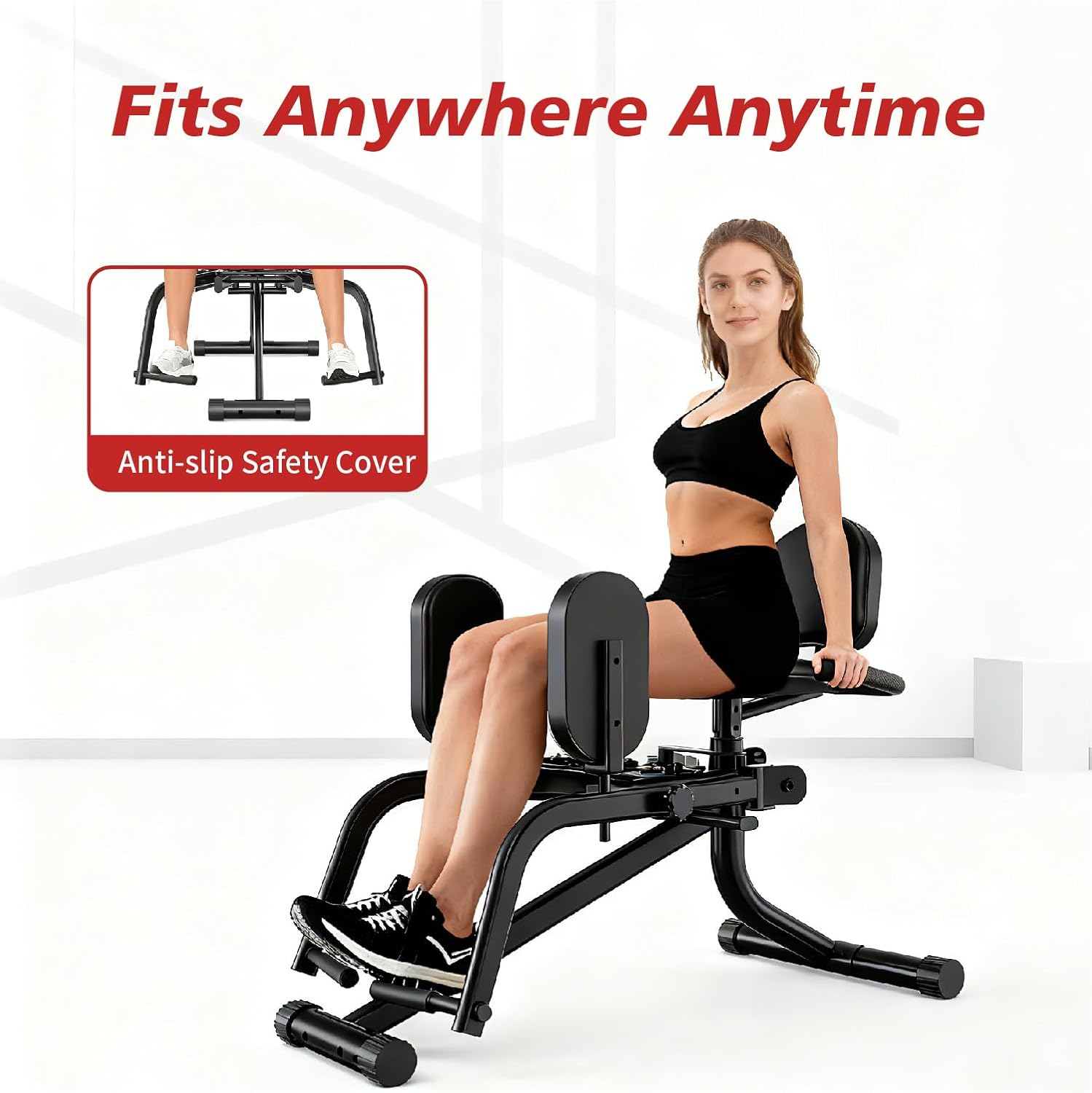 Hip Adduction Abduction Machine by SEWD – Home Gym Inner/Outer Thigh Trainer for Strength Training, Two in One Compact Glute & Thigh Workout Equipment.