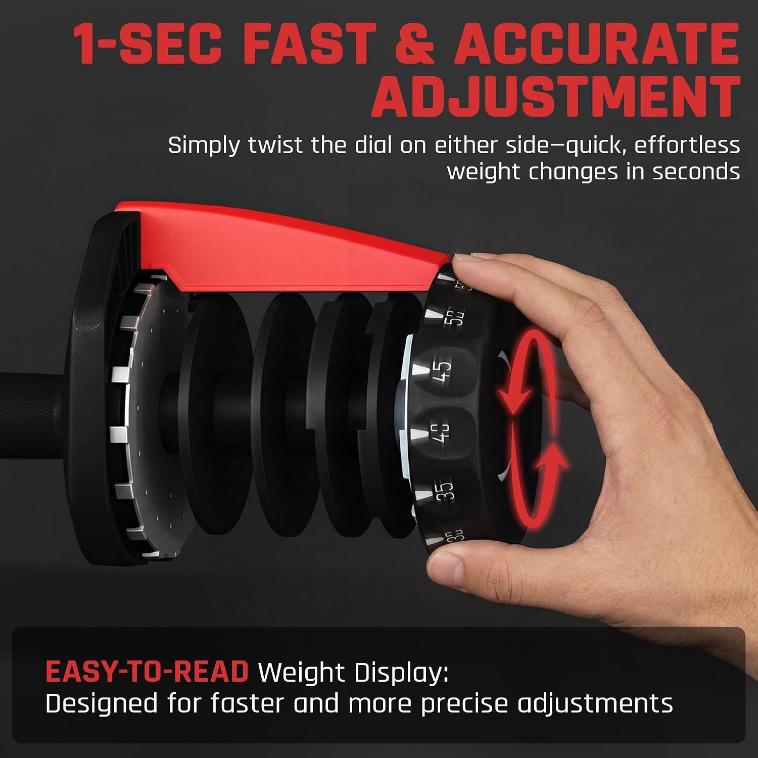 Yaheetech Adjustable Dumbbell Set Free Weights for Home Gym 15-in-1 Quick Lock Adjustable Dumbbells Interchangeable Women Men Full Body Strength Training with Anti-Slip Handle Black