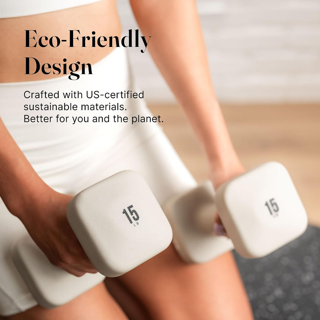 WeGym SafeGrip Square Dumbbells with Anti Slip Handles, Aesthetic Free Weights for Home Workouts, Stable Design Prevents Rolling during Floor Exercises - Set