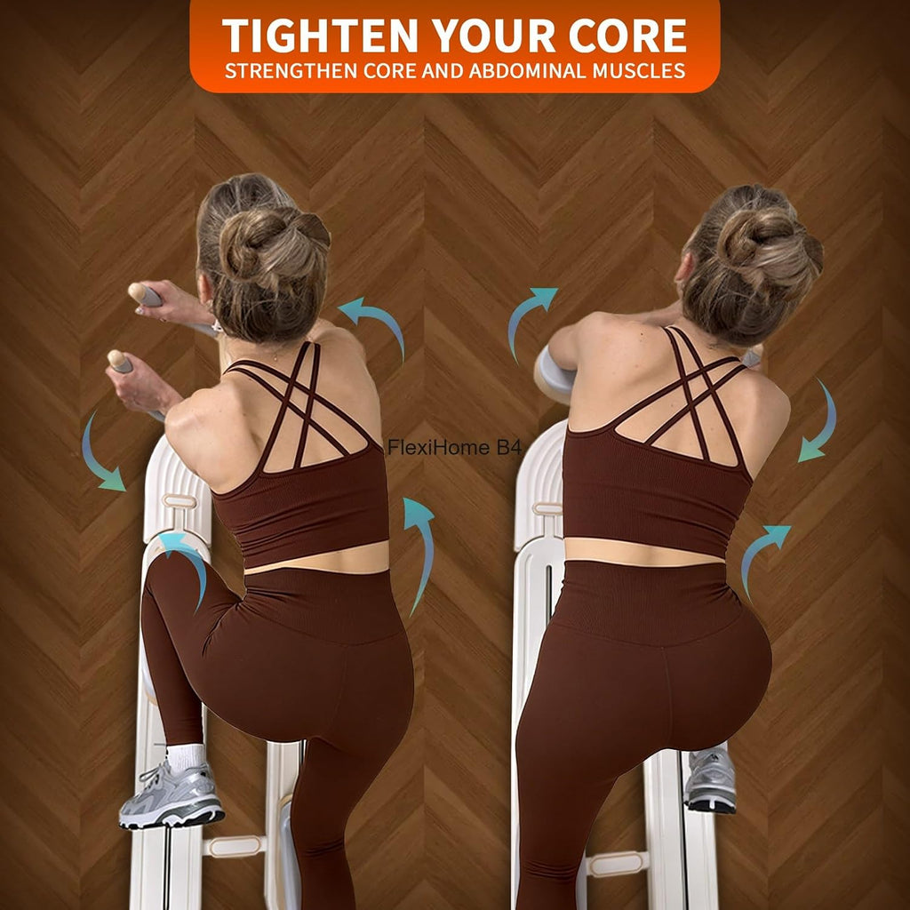 Spine Twist and Stretch Trainer, Adjustable Back Stretcher Machine, Detachable Waist Workout Equipment for Lower Back Pain Relief, Spine Decompression, Leg Stretching & Core Activation