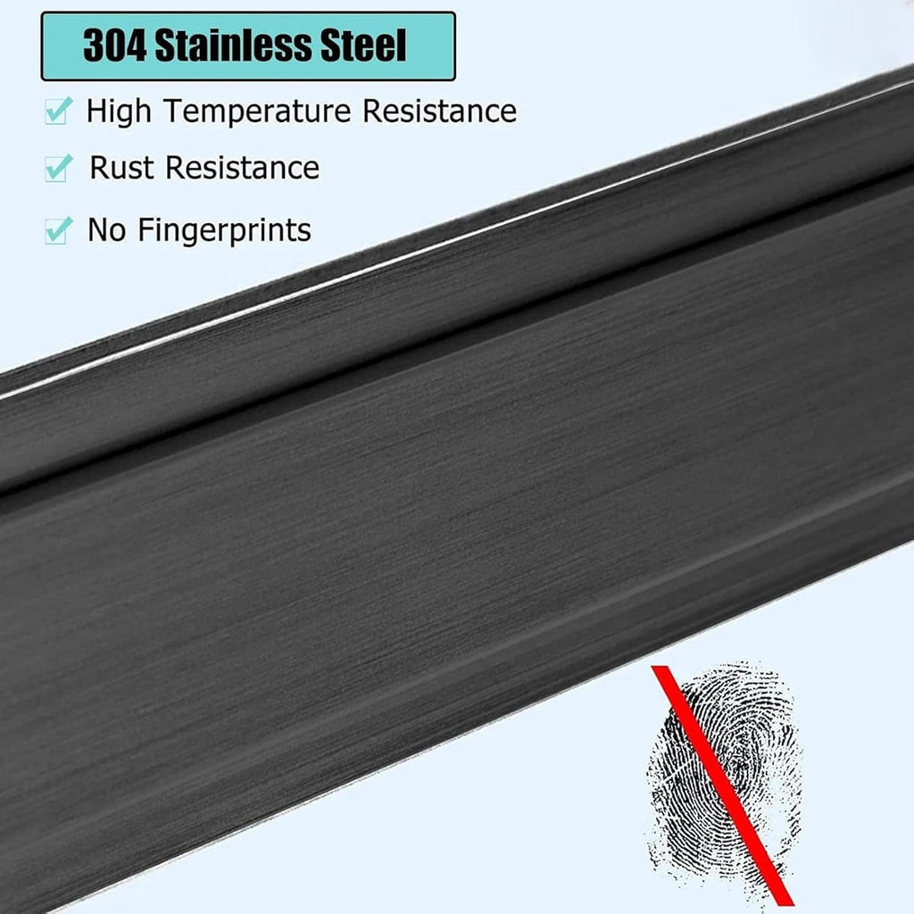 Black Glass Railing Post, 304 Stainless Steel Black Finish, For Stairs And Deck Handrails，Can Be Installed on Wood or Concrete Floor, For 3/8' Or 1/2' Thick Glass(Corner Post,Height-95cm/37.4in)