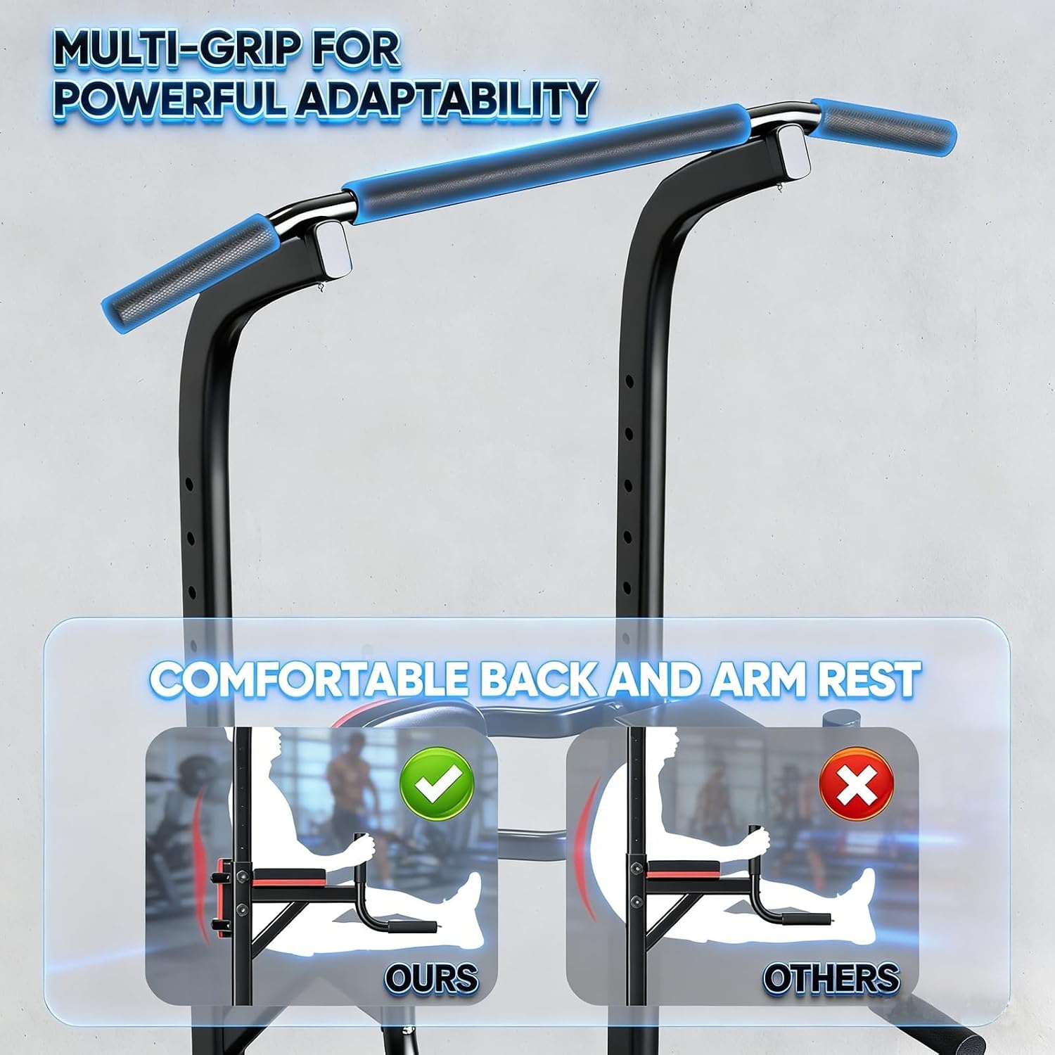 ZENOVA Pull Up Bar, Multi-Function Pull Up Dip Bar Station, Home Gym Workout Strength Training Equipment for Men Women Muscle Building