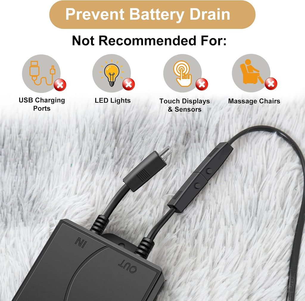 2 Pack Battery Pack for Reclining Furniture - Universal Recliner Battery Pack with LCD Display for Electric Recliners, Sofas, Lift Chairs and Couch - only Compatible with 2-Pin Motion 2500mAh 25.9V