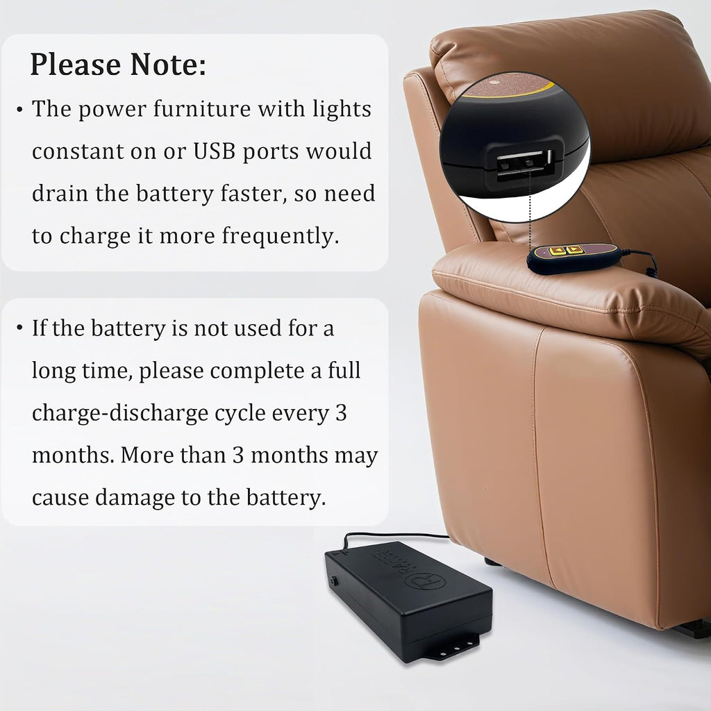 Power Recliner Raffel Systems 5000 mAh Rechargeable Battery Pack Power Supply Model SPS 2A29VDC BBFM 50
